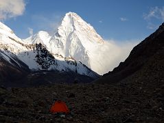 
My Lonely Tent Late Afternoon At K2 North Face Intermediate Base Camp 4462m With K2 North Face Close Behind
